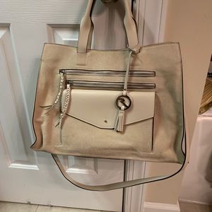 VARRIALE Winter white leather and suede handbag